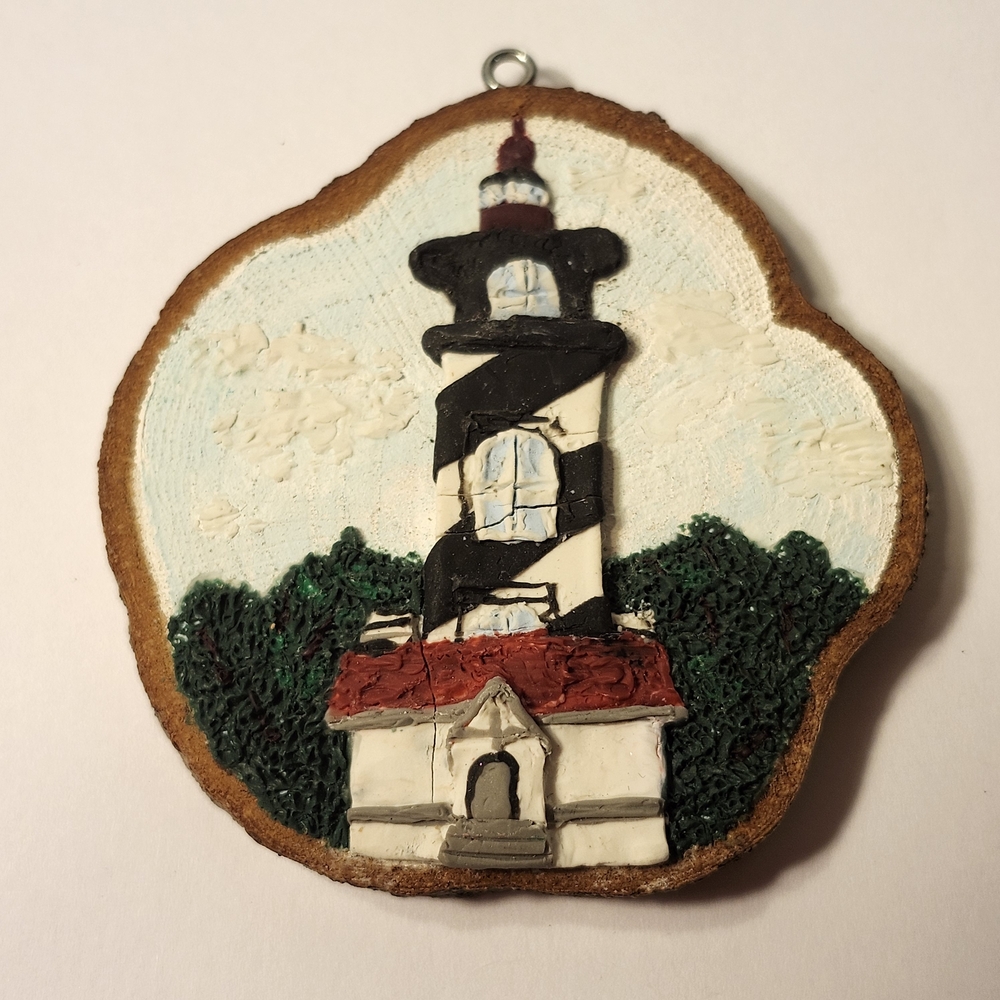 Handcrafted St. Augustine Lighthouse Ornament On Wood